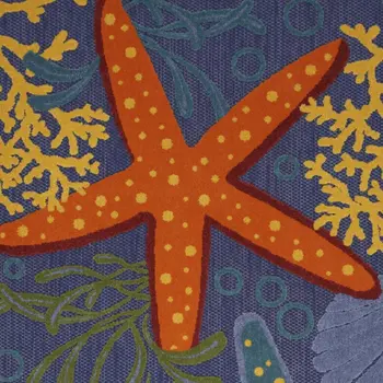 5' X 7' Blue Geometric Distressed Area Rug