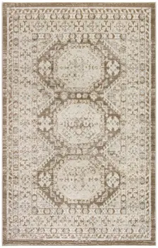 4' X 6' Brown Geometric Distressed Area Rug