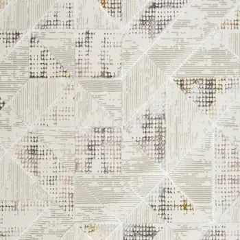 3' X 5' Ivory Teal Blue and Black Abstract Area Rug