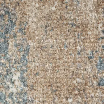 2' X 4' Ivory and Teal Blue Abstract Area Rug