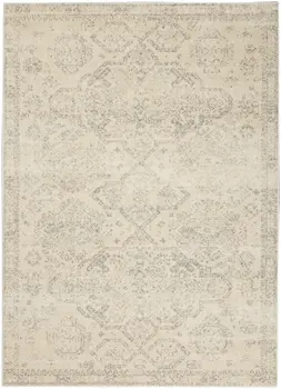 4' X 6' Beige And Gray Oriental Distressed Area Rug