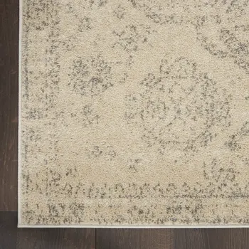 4' X 6' Beige And Gray Oriental Distressed Area Rug