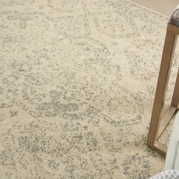 4' X 6' Beige And Gray Oriental Distressed Area Rug
