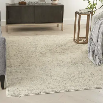 4' X 6' Beige And Gray Oriental Distressed Area Rug