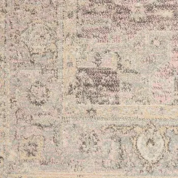 4' X 6' Ivory And Navy Blue Floral Medallion Distressed Area Rug