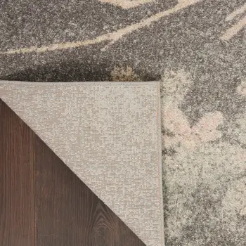 4' X 6' Gray And Pink Floral Area Rug