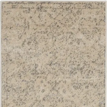 2' X 4' Beige And Gray Oriental Distressed Area Rug