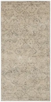 2' X 4' Beige And Gray Oriental Distressed Area Rug