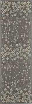 2' X 4' Navy Blue and Ivory Floral Area Rug