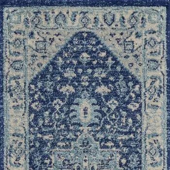 2' X 4' Ivory And Gray Floral Medallion Distressed Area Rug