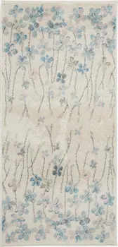 2' X 4' Ivory And Blue Floral Area Rug