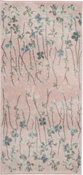 2' X 4' Pink Gray and Blue Floral Area Rug