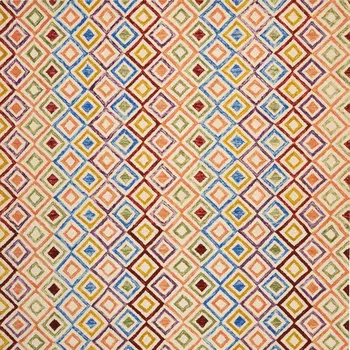 8' X 11' Ivory Blue And Red Wool Geometric Hand Tufted Area Rug