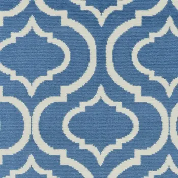 7' Beige and Green Trellis Runner Rug