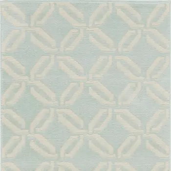 7' Beige and Green Trellis Runner Rug