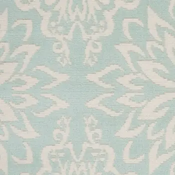 4' X 6' Ivory Blue and Gray Striped Area Rug