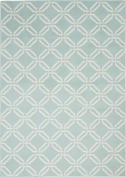4' X 6' Beige and Green Trellis Area Rug