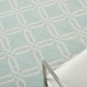 4' X 6' Beige and Green Trellis Area Rug