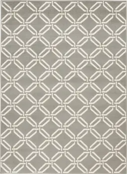 4' X 6' Gray and Beige Trellis Area Rug