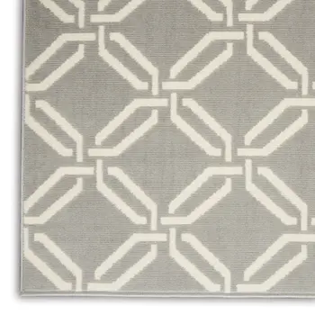 4' X 6' Gray and Beige Trellis Area Rug