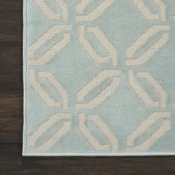 2' X 4' Beige and Green Trellis Area Rug