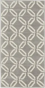 2' X 4' Gray and Ivory Trellis Area Rug