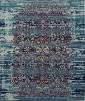 8' Ivory And Red Floral Distressed Runner Rug