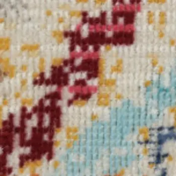 6' Ivory Pink And Orange Floral Distressed Runner Rug
