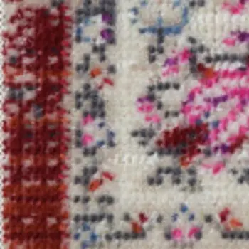 6' Ivory And Red Floral Distressed Runner Rug