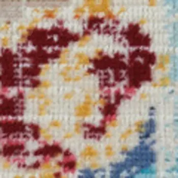 6' Blue Yellow And Red Floral Distressed Runner Rug