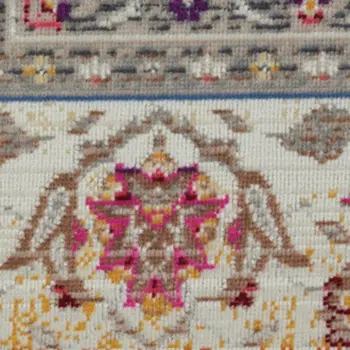 4' X 6' Blue and Beige Floral Distressed Area Rug