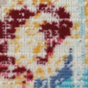 4' X 6' Ivory Pink And Orange Floral Distressed Area Rug