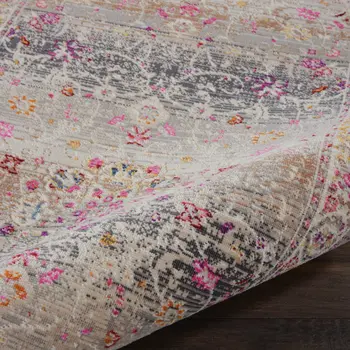 2' X 4' Ivory Brown And Gray Floral Distressed Area Rug