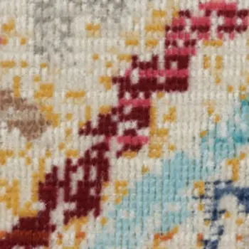2' X 4' Blue Yellow And Red Floral Distressed Area Rug