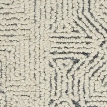 8' X 12' Gray and White Wool Abstract Area Rug