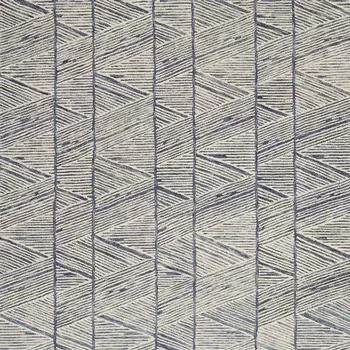 8' X 10' Blue and White Wool Abstract Area Rug