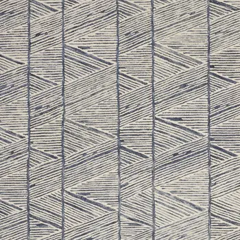 8' X 10' Blue and White Wool Abstract Area Rug