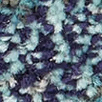 8' Blue and White Wool Abstract Runner Rug