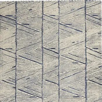 5' X 7' Blue And White Wool Abstract Area Rug