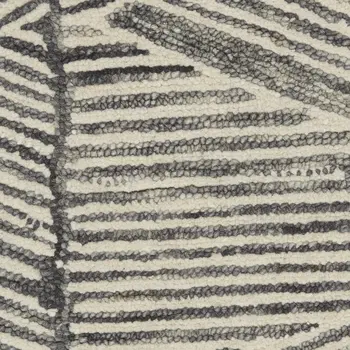 5' X 7' Gray and White Wool Abstract Area Rug