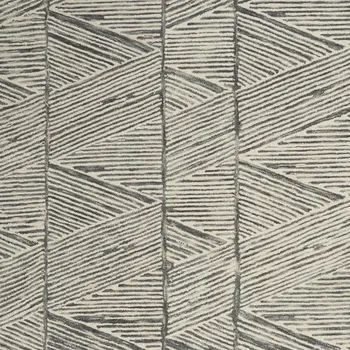 5' X 7' Gray and White Wool Abstract Area Rug