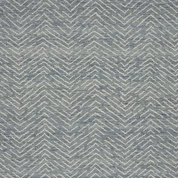 8' X 10' Indigo and Ivory Wool Chevron Area Rug