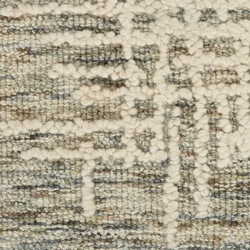 8' X 12' Ivory Brown and Gray Wool Abstract Area Rug