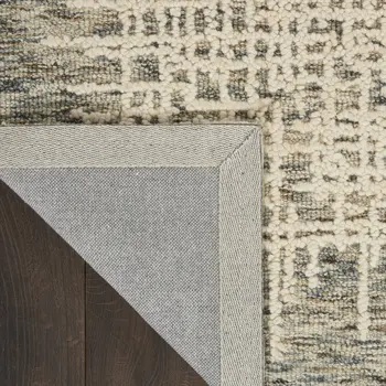 8' X 12' Ivory Brown and Gray Wool Abstract Area Rug
