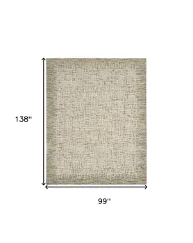 8' X 12' Ivory Brown and Gray Wool Abstract Area Rug