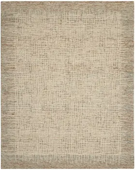 8' X 10' Beige and Tan Wool Abstract Area Rug