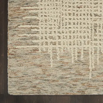 8' X 10' Beige and Tan Wool Abstract Area Rug