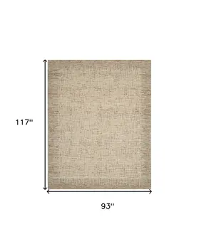 8' X 10' Beige and Tan Wool Abstract Area Rug