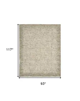8' X 10' Ivory Brown and Gray Wool Abstract Area Rug
