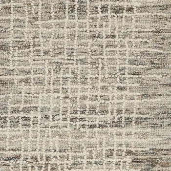 8' Ivory Brown and Gray Wool Abstract Runner Rug